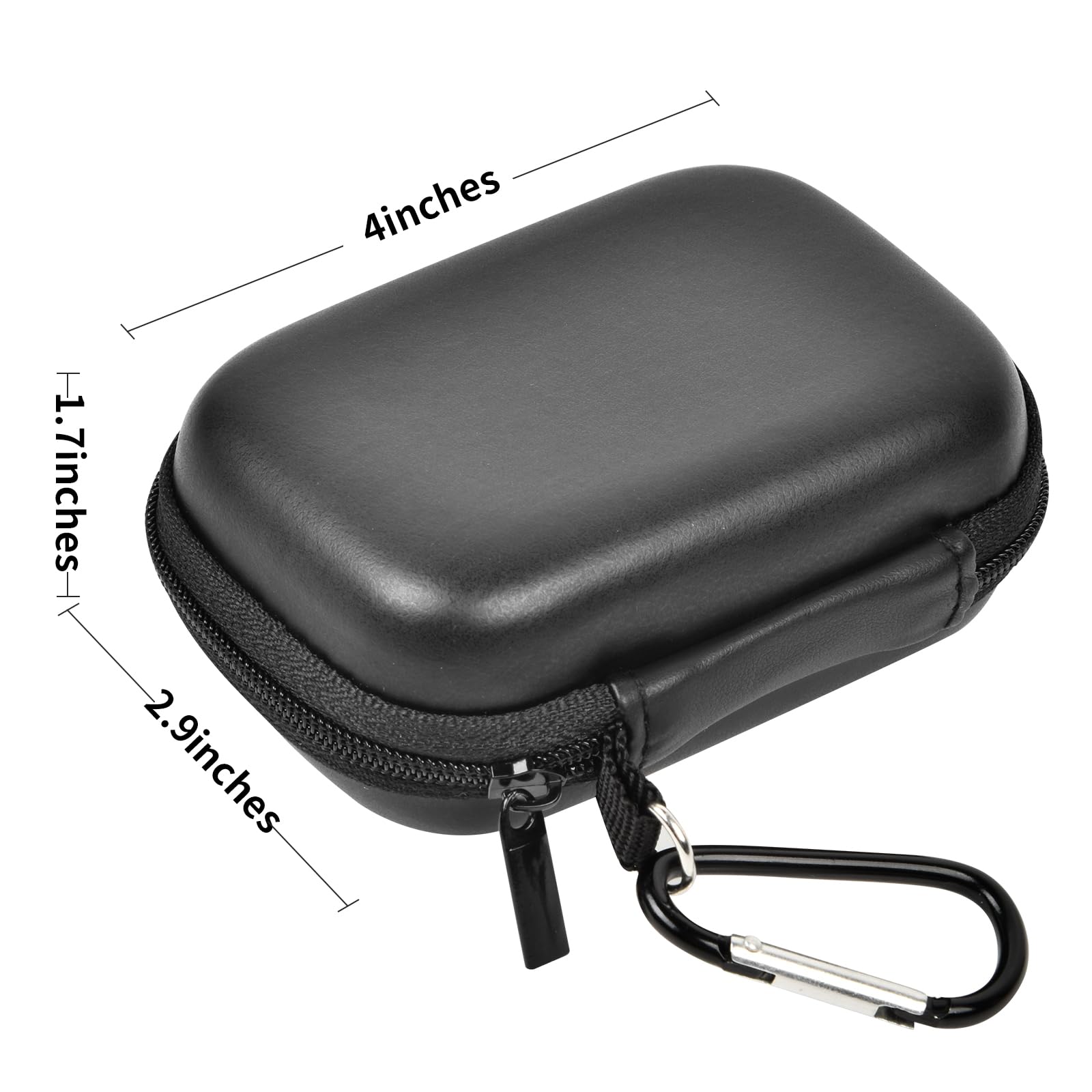 Black portable SSD case dimensions with attached carabiner