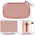 Rose gold hard EVA music player case with strong zipper and carabiner