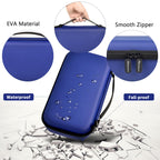 Navy microphone case with EVA shell, handle, zipper, and water-resistant protection