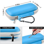 Blue KardiaMobile case demonstrating flexible EVA impact and water-resistant protection
