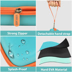 Turquoise 3D pen case with strong zipper, detachable strap, splash-resistant shell, and hard EVA material