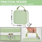 Light green NIIMBOT label maker case dimensions with handle and dual zippers