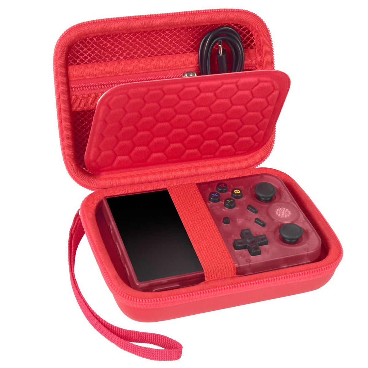 R36S & RG353V Handheld Console Case | ALKOO – Red / Red – protective case product view