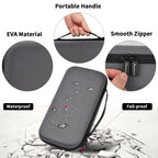Dark gray dual microphone case with EVA shell, portable handle, smooth zipper, and water-resistant protection