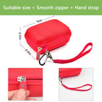 Red JBL Go speaker case dimensions with smooth zipper and detachable hand strap