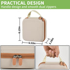 Beige NIIMBOT label maker case dimensions with handle and dual zippers