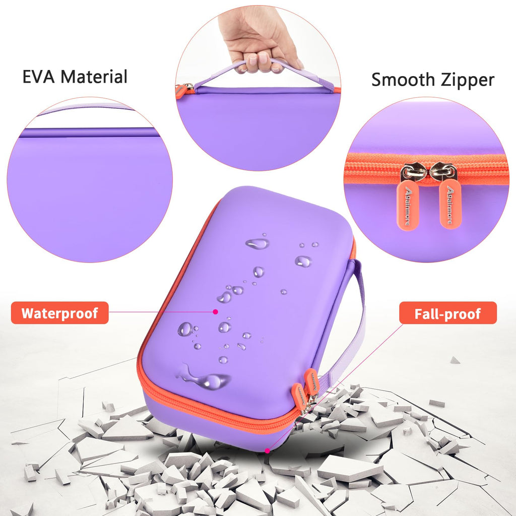 Purple microphone case with EVA shell, handle, zipper, and water-resistant protection
