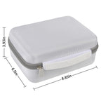 Gray label maker case dimensions: 8.85 by 6.5 by 3.93 inches