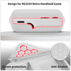 White retro handheld console carrying case protective molded shell and scratch-resistant lining detail