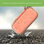 Peach KardiaMobile case demonstrating flexible EVA impact and water-resistant protection