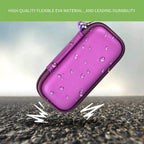 Purple KardiaMobile case demonstrating flexible EVA impact and water-resistant protection
