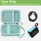 Open mint green JBL Go speaker case with mesh cable pocket and elastic retaining strap; case only