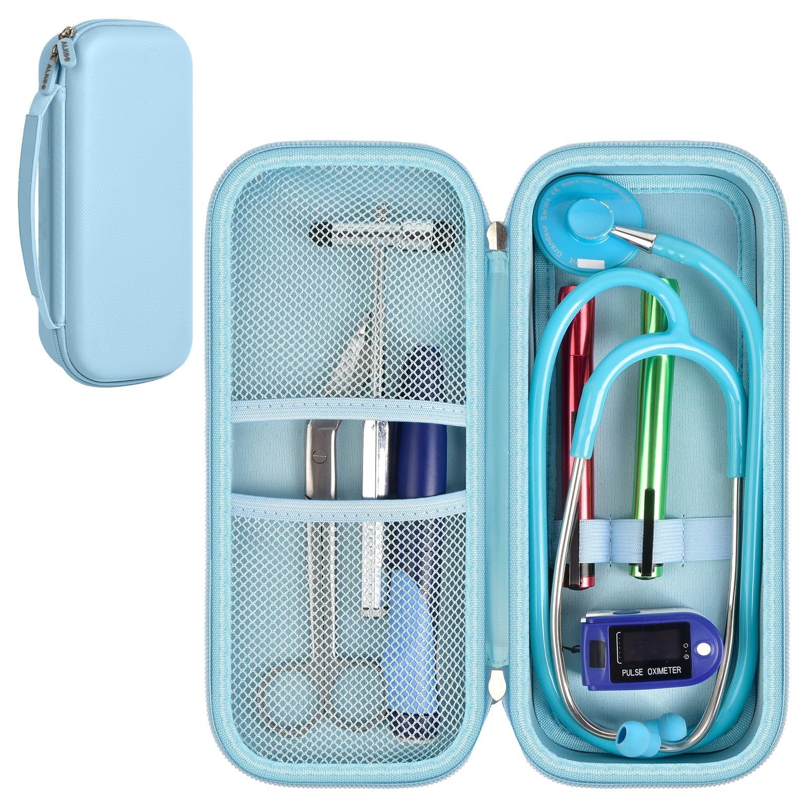 Stethoscope Case for Littmann, MDF & Omron | ALKOO – Light Blue – protective case product view