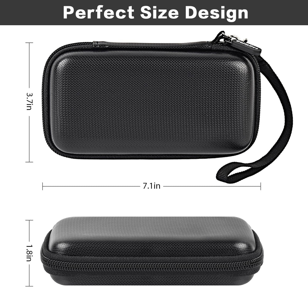 Black slim power bank case dimensions with detachable wrist strap