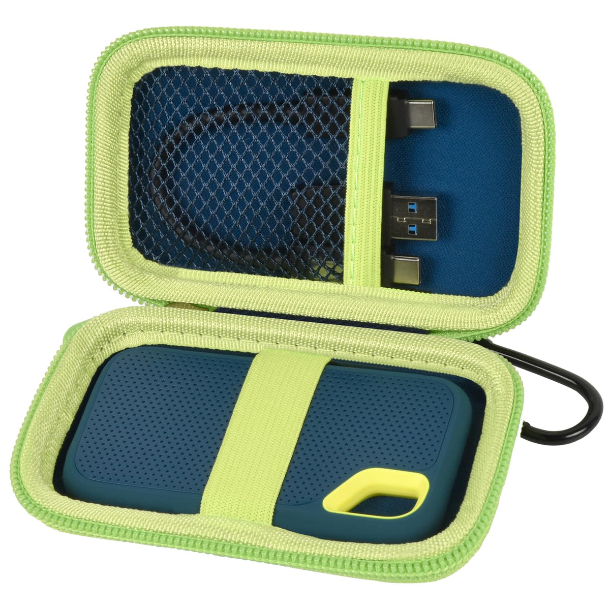 for SanDisk Extreme Portable SSD Case | ALKOO – Green – protective case product view