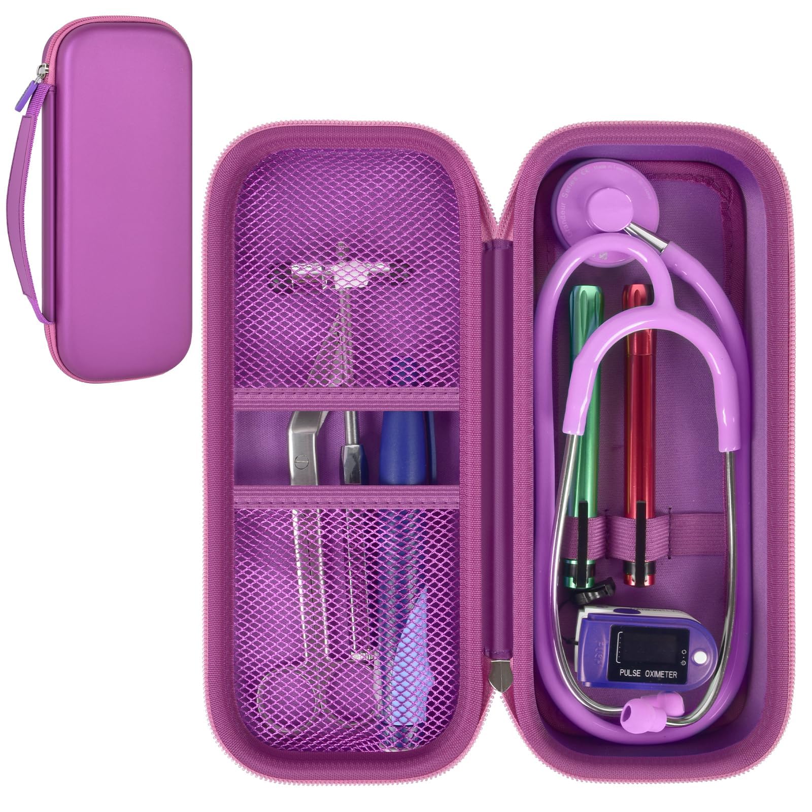 Stethoscope Case for Littmann, MDF & Omron | ALKOO – Dark Purple – protective case product view