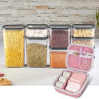 Open pink NIIMBOT case organizing a label maker and accessories in a kitchen