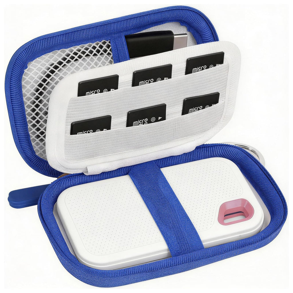 SanDisk Extreme Portable SSD Case | ALKOO – White with SD Card Pocket – protective case product view