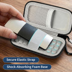 Black KardiaMobile case with secure elastic strap and shock-absorbing foam base