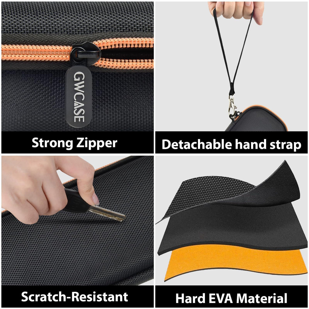 Black 3D pen case with strong zipper, detachable strap, scratch-resistant shell, and hard EVA material