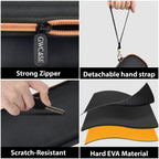 Black 3D pen case with strong zipper, detachable strap, scratch-resistant shell, and hard EVA material