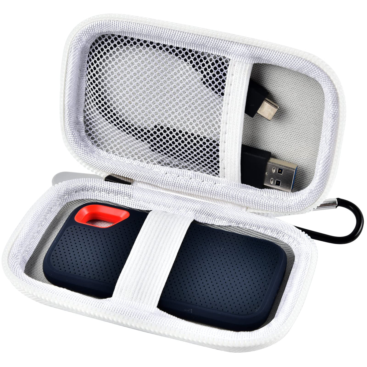 for SanDisk Extreme Portable SSD Case | ALKOO – White – protective case product view