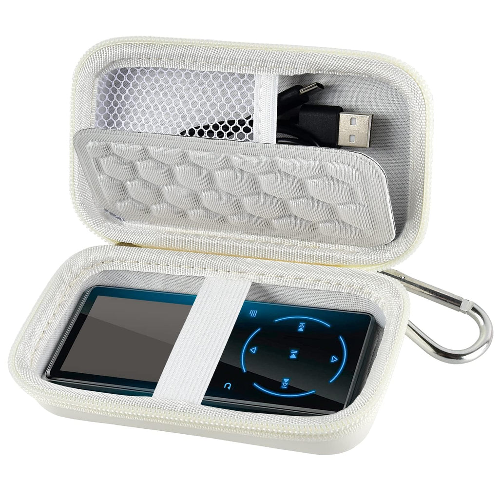 Portable MP3 & MP4 Player Travel Case | ALKOO – White – protective case product view