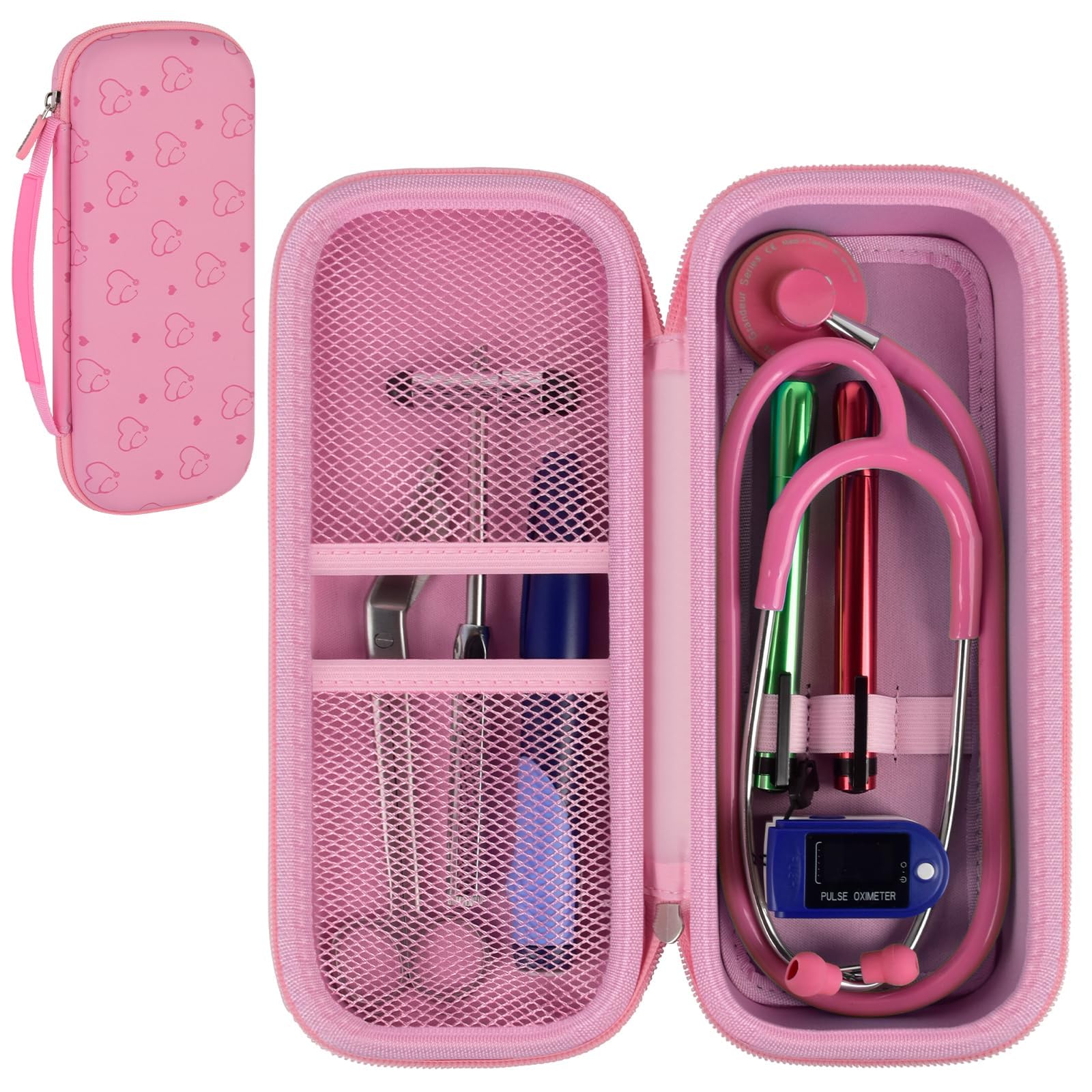 Stethoscope Case for Littmann, MDF & Omron | ALKOO – Pink – protective case product view