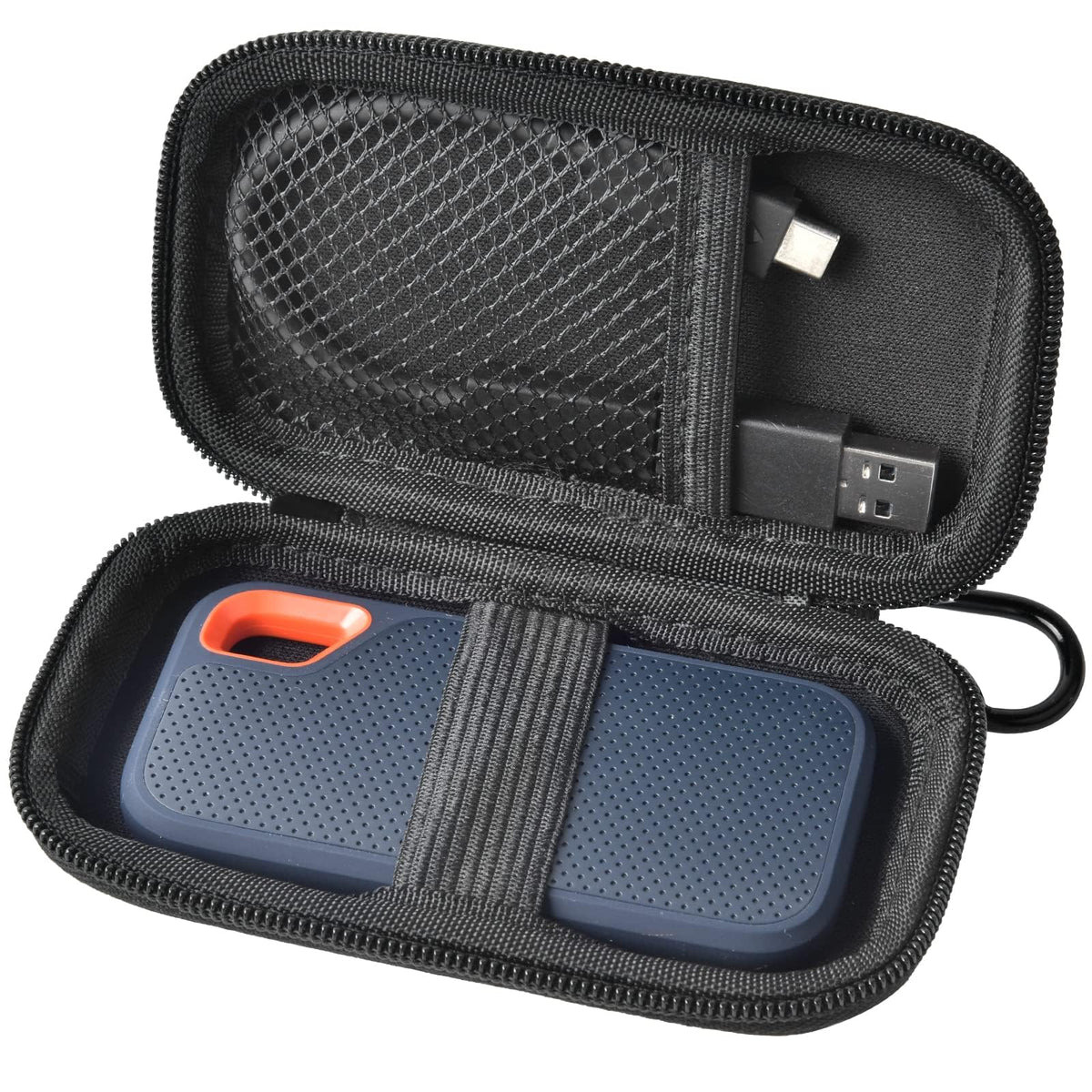 for SanDisk Extreme Portable SSD Case | ALKOO – Full Black – protective case product view