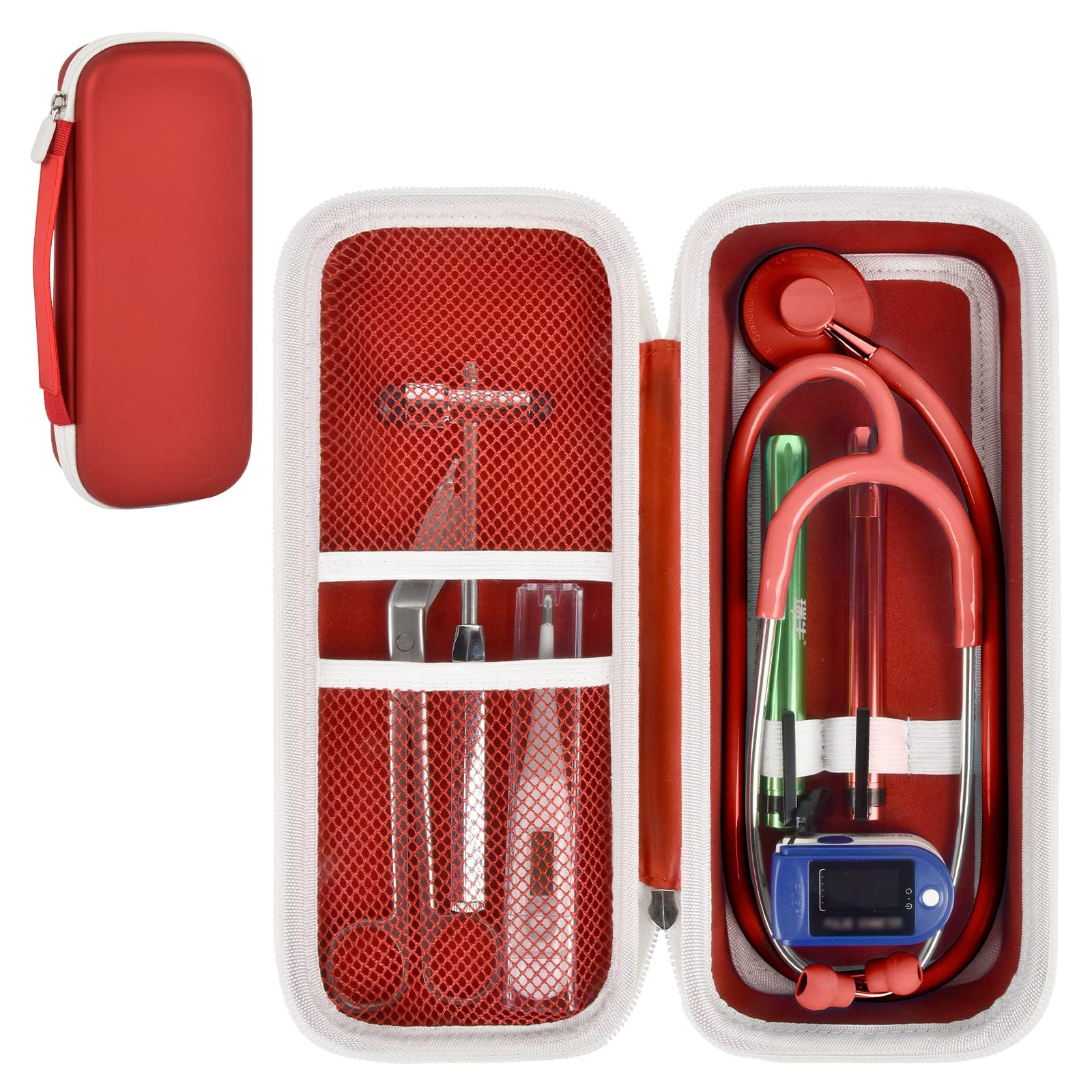 Stethoscope Case for Littmann, MDF & Omron | ALKOO – Red – protective case product view