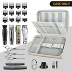 Open beige and rose gold clipper case with elastic tool loops and grooming accessories; case only