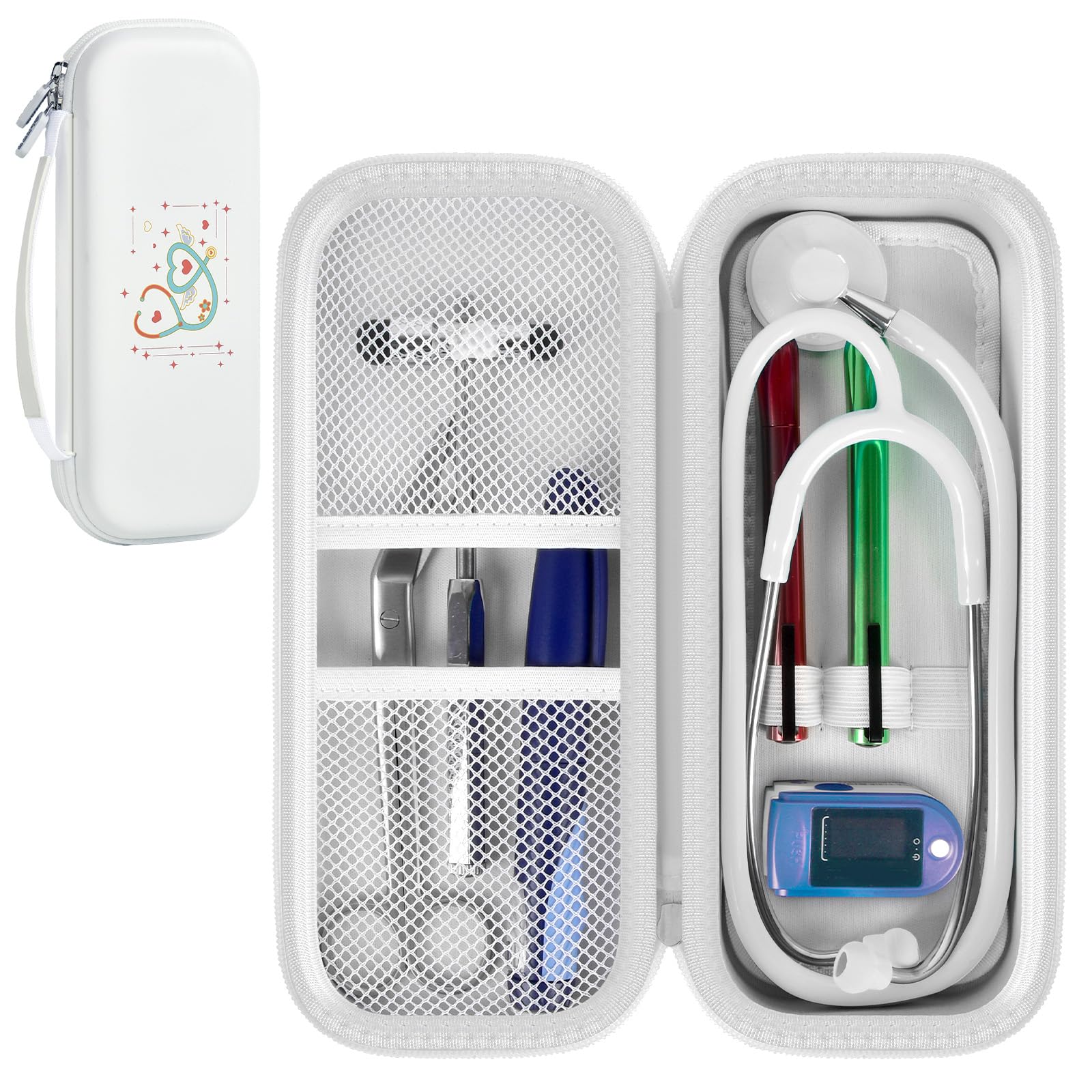 Stethoscope Case for Littmann, MDF & Omron | ALKOO – Ivory – protective case product view