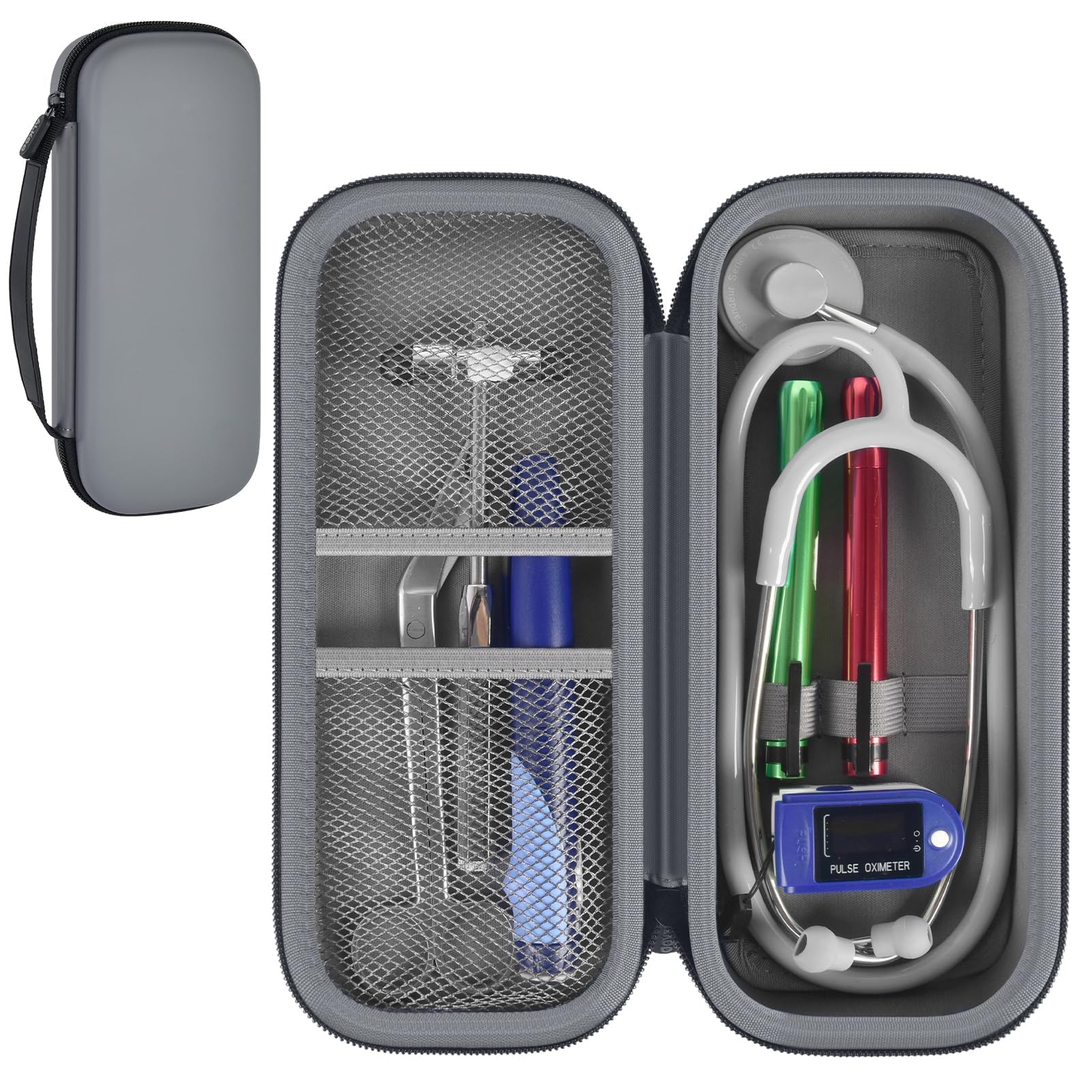 Stethoscope Case for Littmann, MDF & Omron | ALKOO – Grey – protective case product view