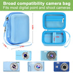 Blue protective digital camera case compatibility and interior dimensions overview