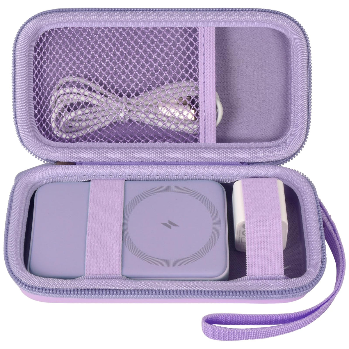 for Anker for MagSafe Power Bank Travel Case | ALKOO – Medium / Purple – protective case product view