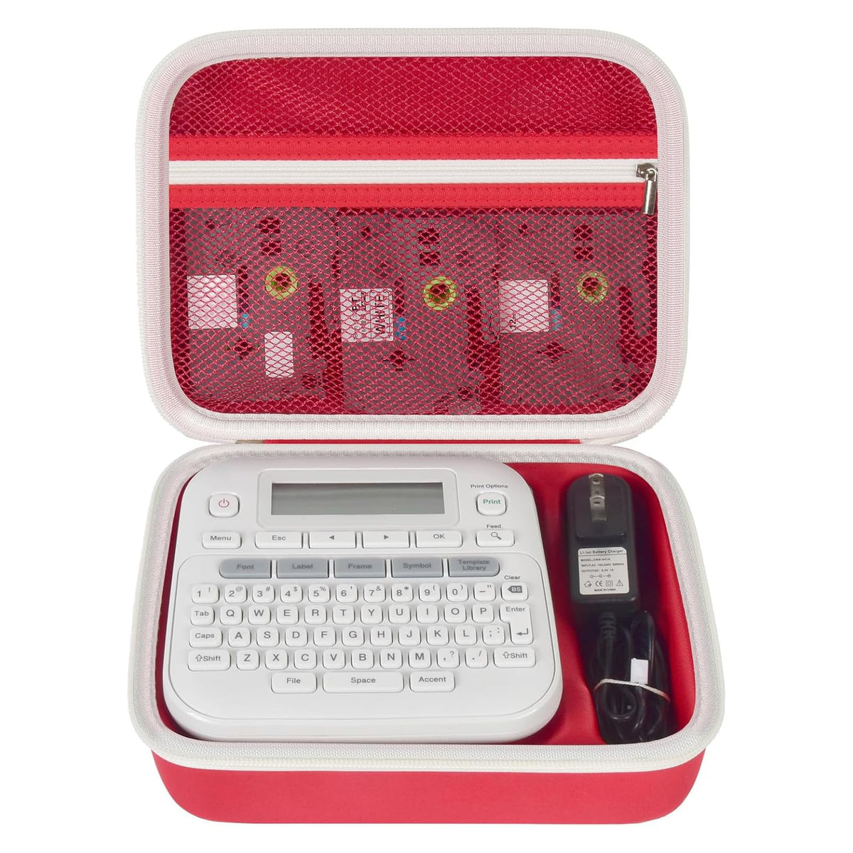 for Brother P-Touch PTD220 & D210 Case | ALKOO – Red – protective case product view