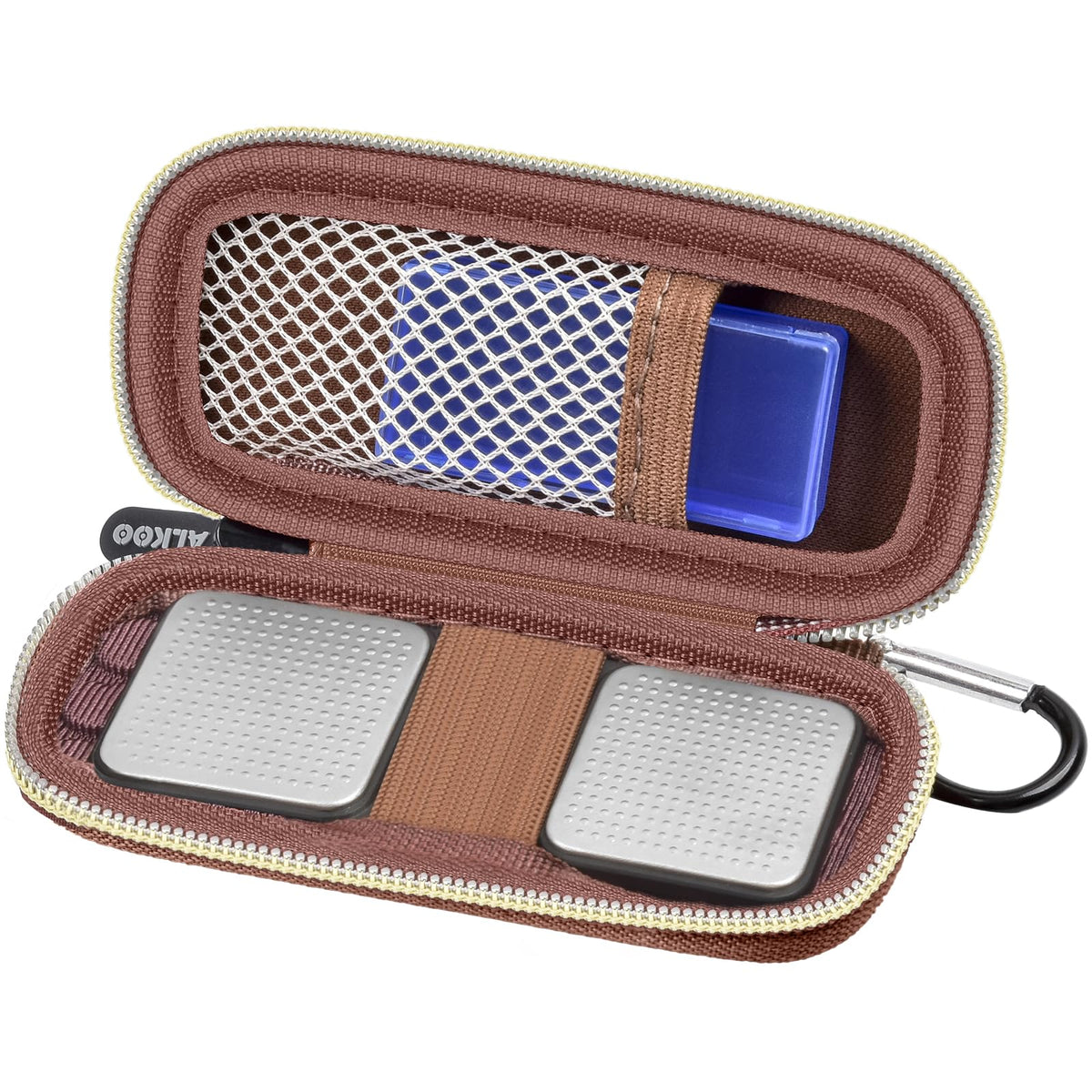 for KardiaMobile 6L Max Travel Case | ALKOO – Brown – protective case product view