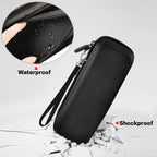 Black electric toothbrush case demonstrating waterproof and shockproof protection