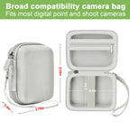 White protective digital camera case compatibility and interior dimensions overview