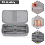 Light gray JBL wireless microphone case dimensions with dual storage layout