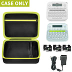 Open black and neon yellow P-touch label maker case with mesh pocket; case only