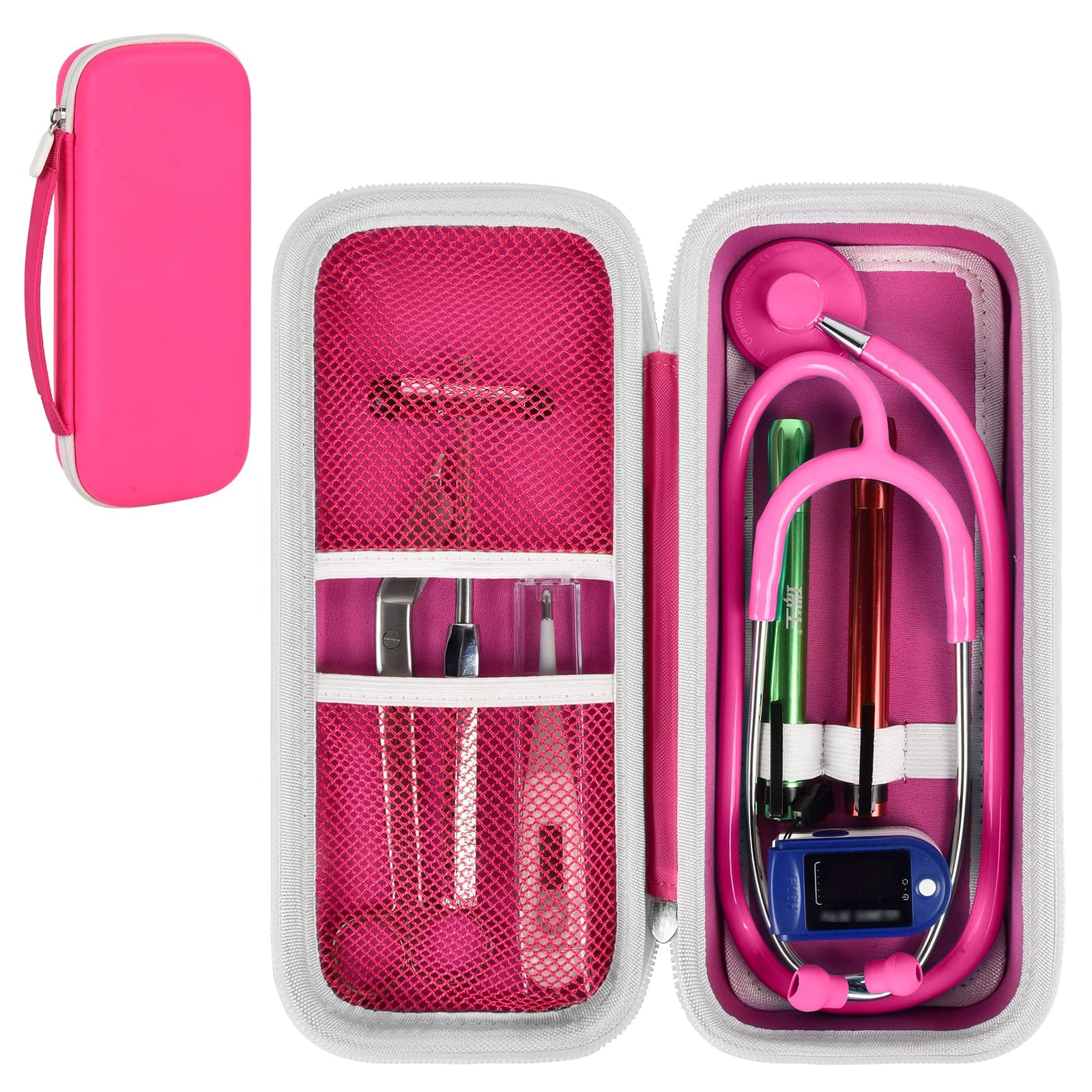 Stethoscope Case for Littmann, MDF & Omron | ALKOO – Rose red – protective case product view