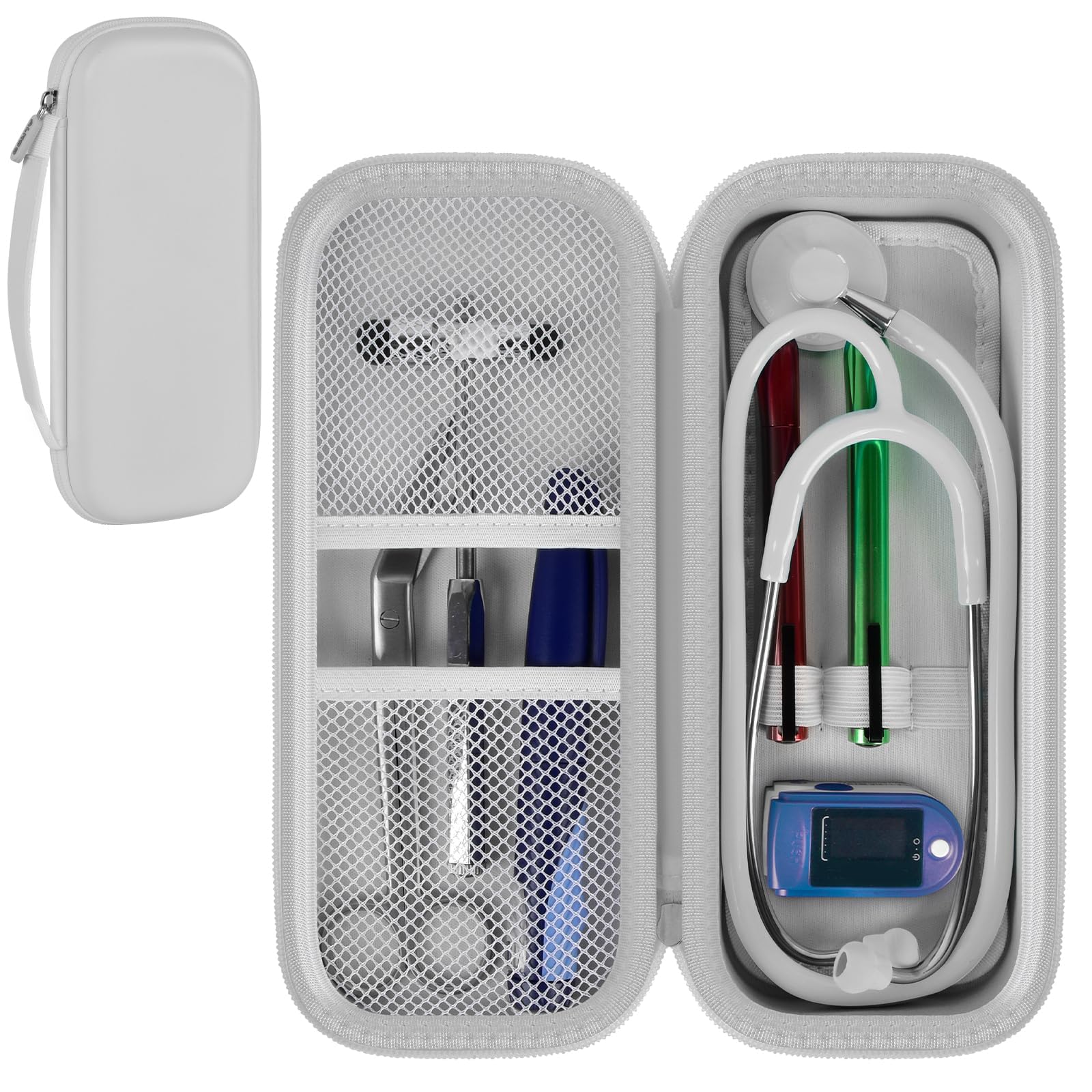 Stethoscope Case for Littmann, MDF & Omron | ALKOO – White – protective case product view