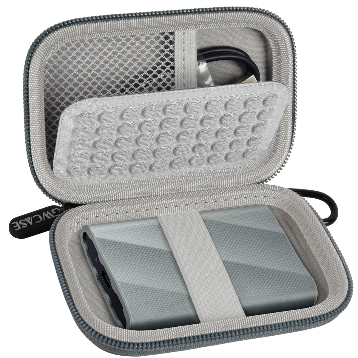 for Samsung T9 & T7 Portable SSD Case | ALKOO – Gray – protective case product view