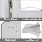 Gray label maker case with strong zipper, handle, water-resistant shell, and hard material