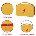 Yellow and red hard multimeter case with strong zipper and carrying handle details