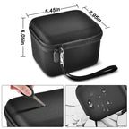 Black camera case dimensions with scratch, impact, and water-resistant protection