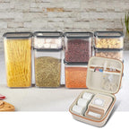 Open beige NIIMBOT label maker case organizing a printer and accessories in a kitchen