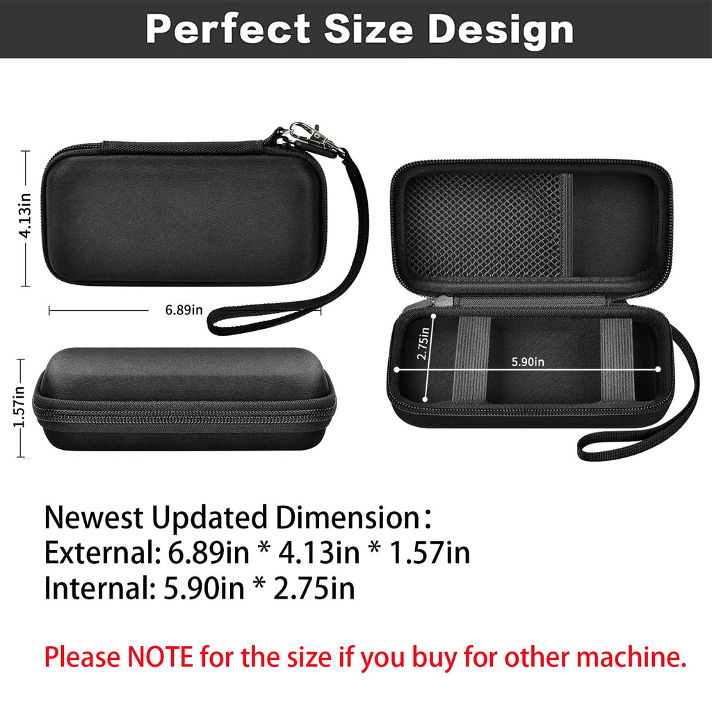 Black power bank case dimensions with divided interior and detachable wrist strap