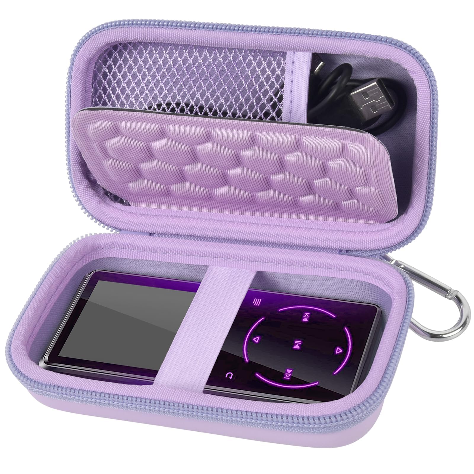 Portable MP3 & MP4 Player Travel Case | ALKOO – Purple – protective case product view